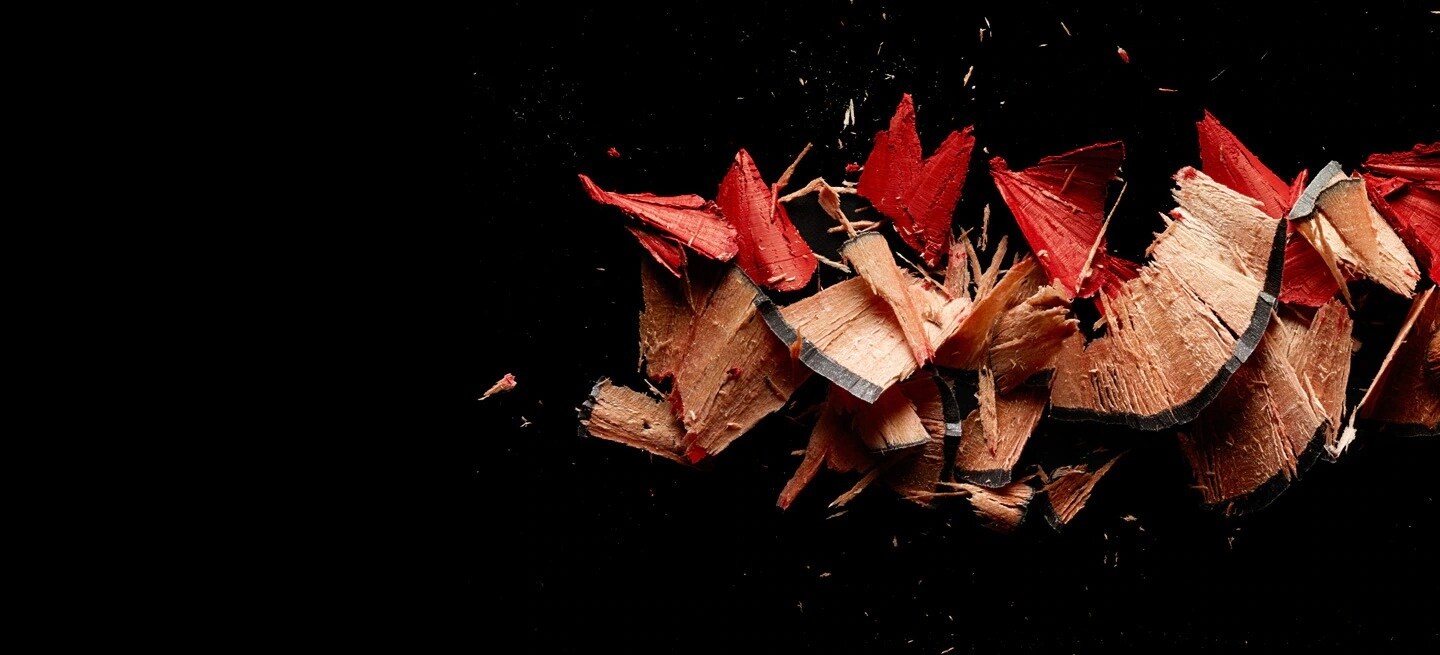 Shavings of lip pencils